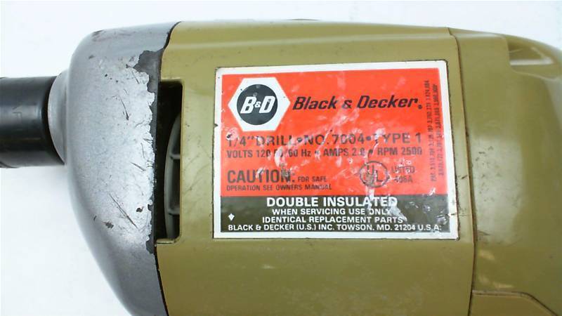 lot 135 image: Vintage BLACK & DECKER 14 Type 1 Drill NO.7004 2500rpm USA