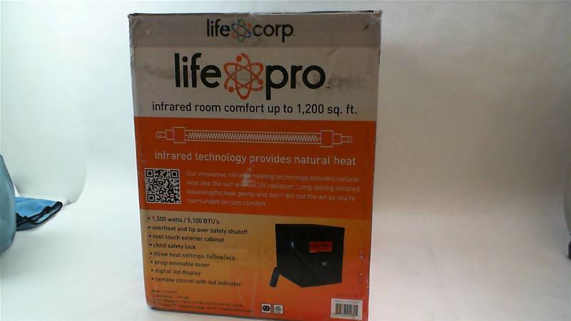 lot 537 image: Life Corp Life Pro Model LS1002HH infrared space heater comfort up to 1,200 square feet Excellent condition open box