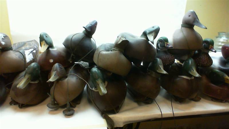lot 75 image: Lot of 20 Various Duck Decoys Plasti-Duck Neumann & Bennetts INC, Carry-Lite Milwaukee SEE PHOTOS