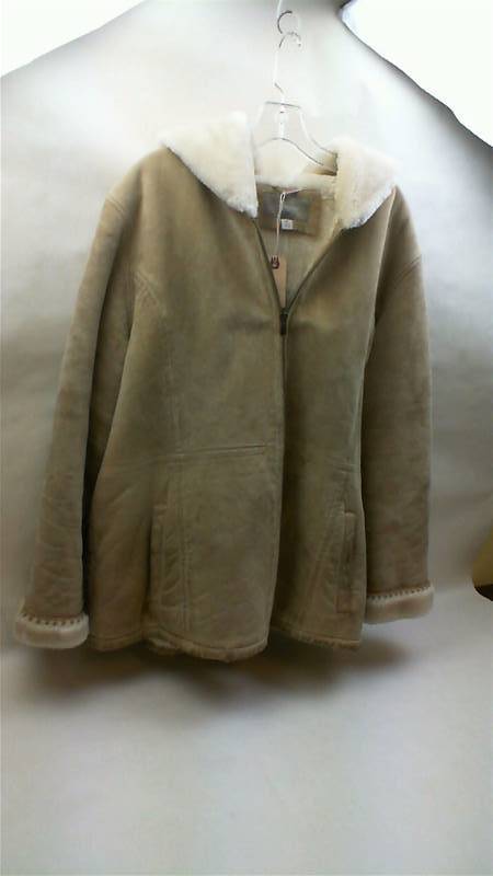 lot 51 image: Coft and Barrel Suede Leather Coat Jacket with polyester fur lining and hood 1XL