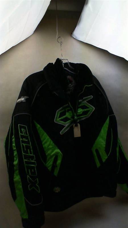 lot 67 image: Castle X Racewear Jacket with removable liner Size L Arctic Cat Colors Neon Green and black
