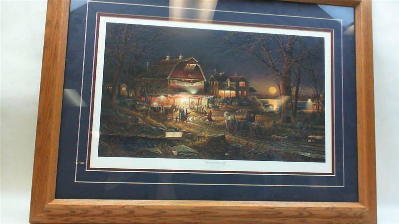 lot 73 image: Terry Redlin Print Harvest Moon Ball Framed and Matted Frame size 27 x 20 SEE PHOTOS