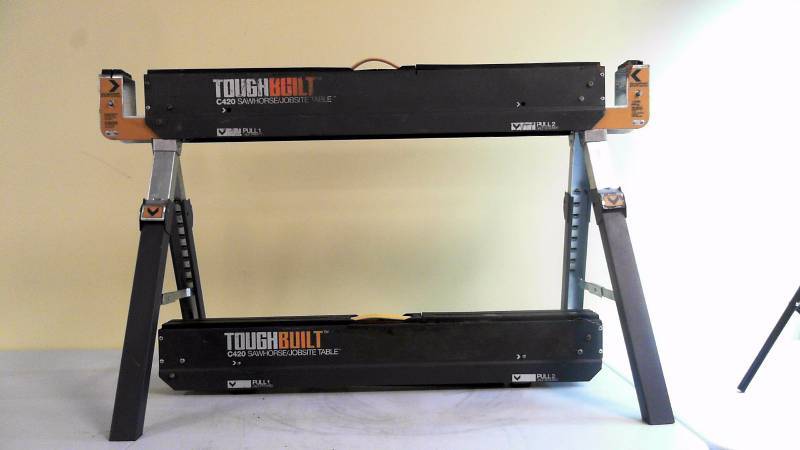 lot 560 image: Pair of Toughbuilt C420 Sawhorse Tables