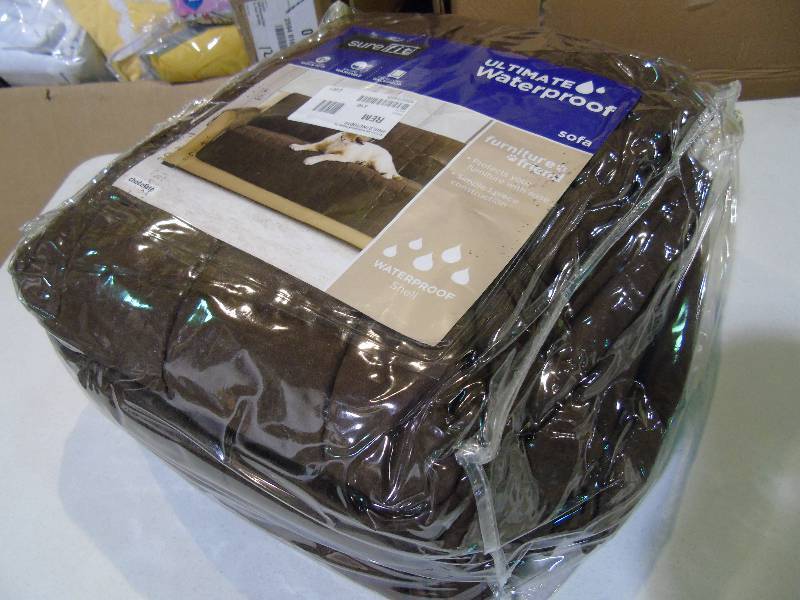lot 6 image: Sure Fit Ultimate Waterproof Suede Sofa Cover - Chocolate Color