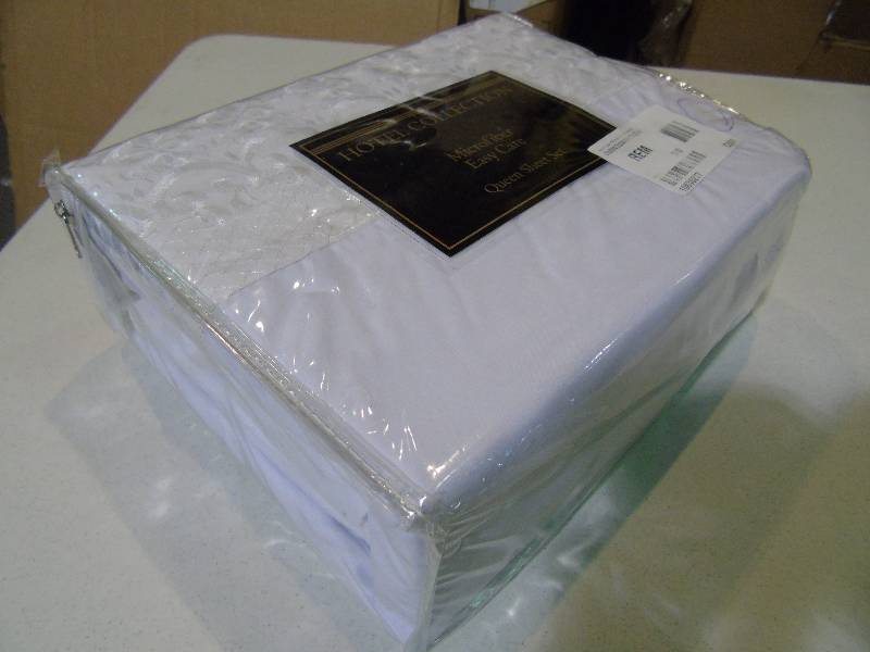 lot 48 image: Hotel Lace Microfiber Sheet Set - Queen - White Color