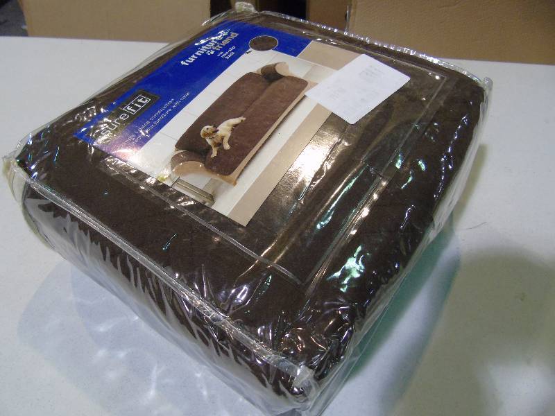 lot 63 image: Sure Fit Microfiber Nonskid Pet Sofa Cover - Chocolate Color