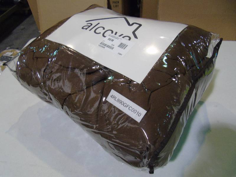 lot 64 image: alcove Solid-Color Reversible Comforter - Twin - FernChocolate Color