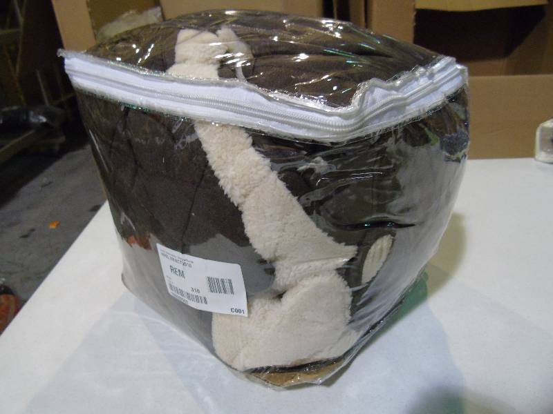 lot 67 image: Serta Reversible SuedeSherpa Sofa Cover - Chocolate Color