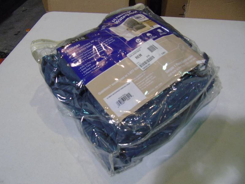 lot 68 image: Sure Fit Ultimate Waterproof Suede Recliner Cover - Storm Blue Color