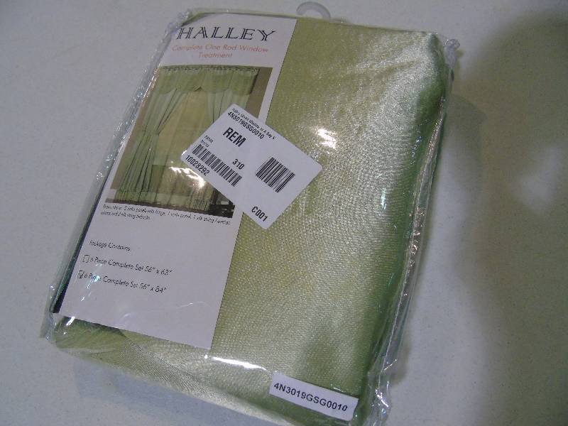 lot 74 image: McLeland Design Halley 56 x 84 6-Pc. One-Rod Drapery Set - Sage Color