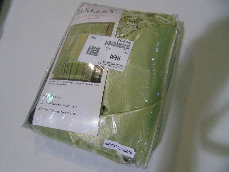 lot 75 image: McLeland Design Halley 56 x 84 6-Pc. One-Rod Drapery Set - Sage Color
