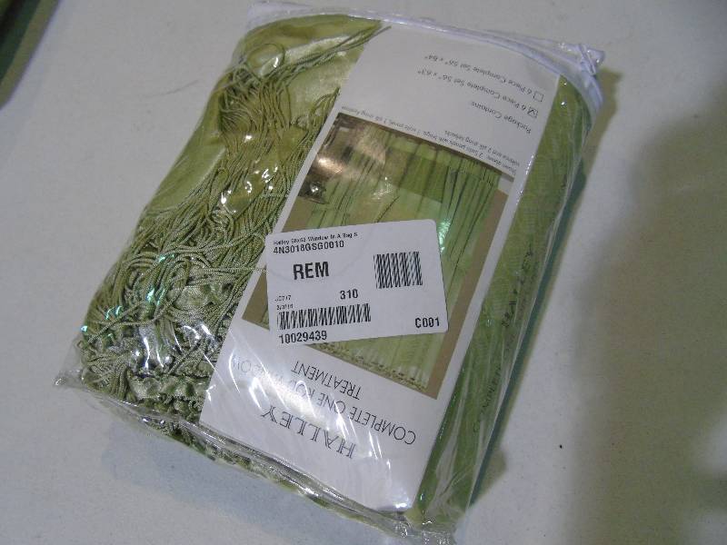 lot 76 image: McLeland Design Halley 56 x 63 6-Pc. One-Rod Drapery Set - Sage Color