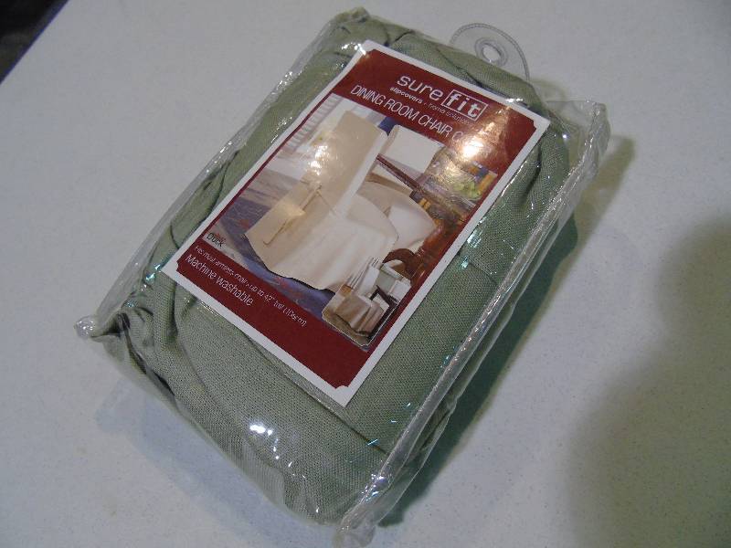 lot 79 image: Cotton Duck Long Dining Chair Cover - Sage Color