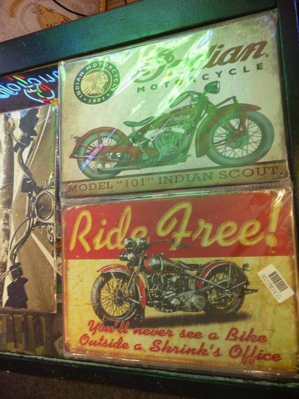 lot 34 image: 3 New In Wrappers Metal Signs - Motorcycle Related - See Pictures