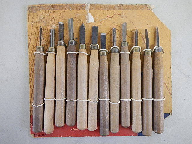 lot 60 image: Vintage 1950s Woodworking Tools On Original Card