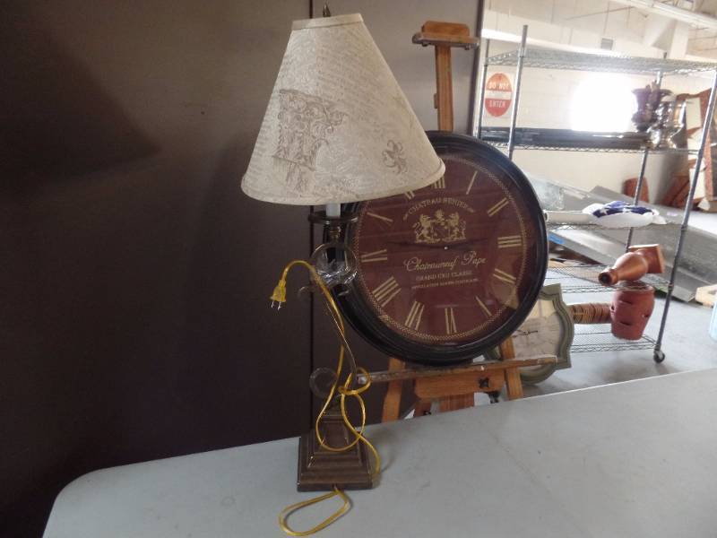 French Themed Clock and Lamp