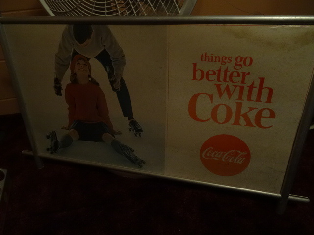 Aluminum framed double sided Coca Cola poster