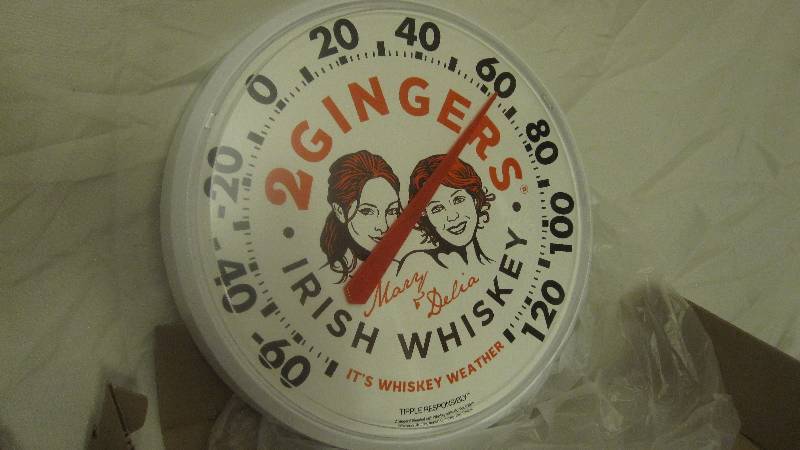 lot 2 image: Brand new 2 Gingers Whiskey plastic thermometer