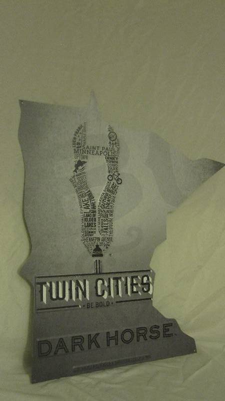 lot 4 image: Brand New Twin Cities Dark Horse Wines Tin Advertising Sign