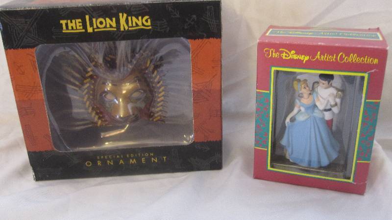 lot 49 image: 2 Collectible Disney Christmas Ornaments NIB