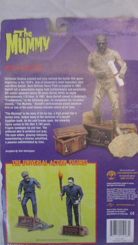 lot 70 image: Universal Studios Monsters Series 1 The Mummy Boris Karloff action figure