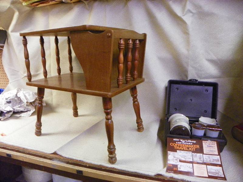 Side Table and Coffee Maker Travel Kit