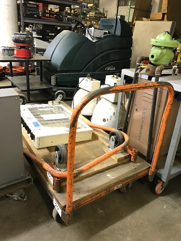 Metal and wood warehouse flat cart