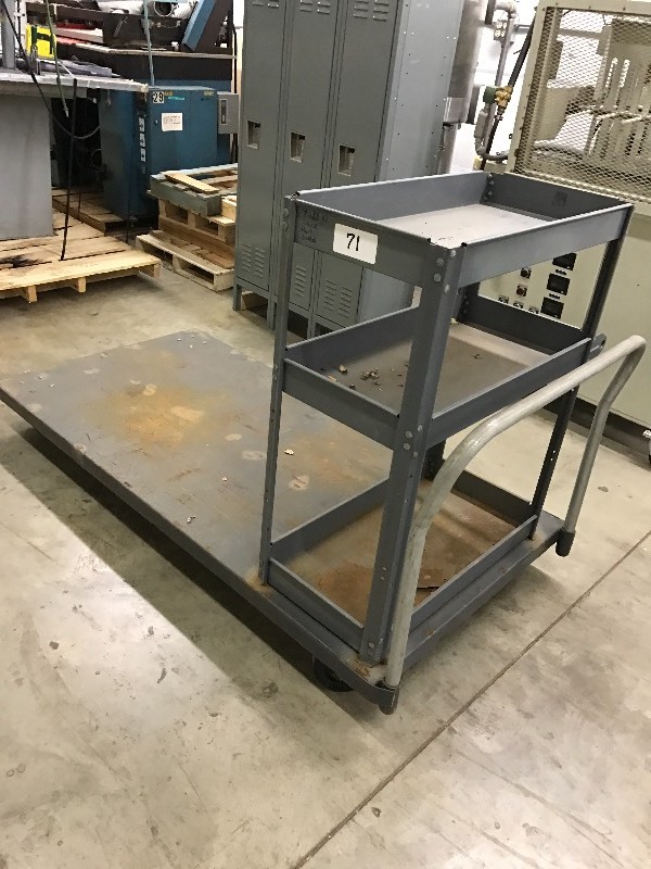 Metal warehouse cart with metal rack