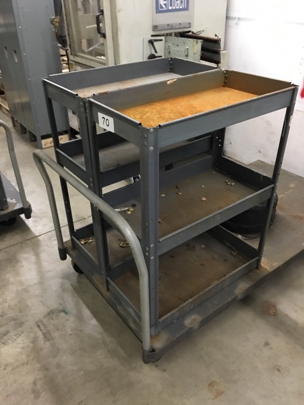 Metal warehouse cart with metal racks