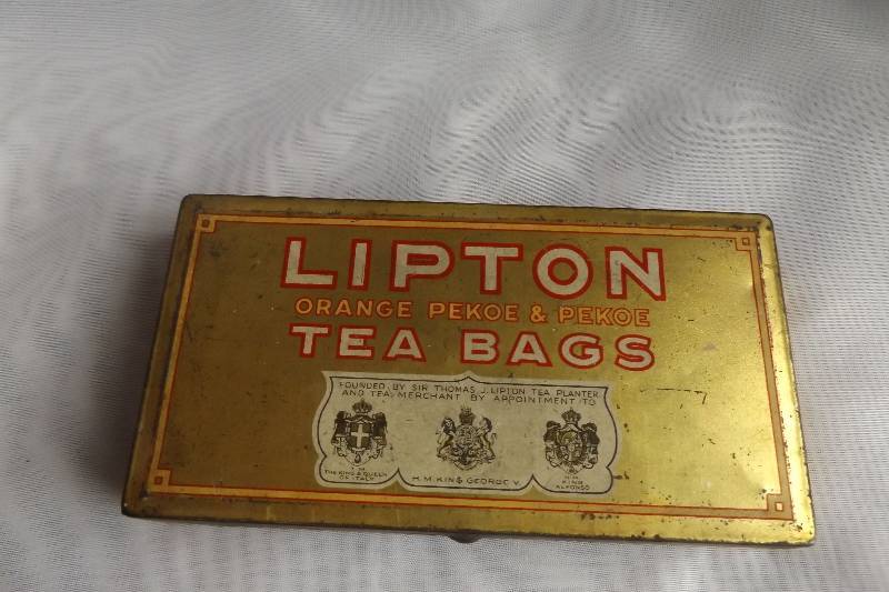 Metal Lipton Tea Bag Box