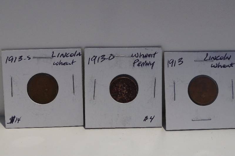 1913, 1913-D, 1913-S Lincoln Wheat Penny