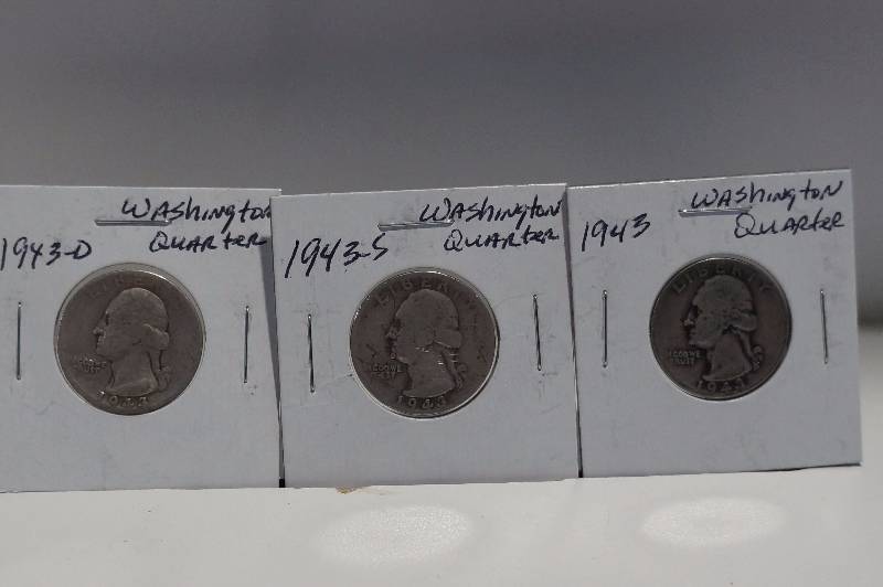 1943, 1943-D, 1943-S Washington Quarters