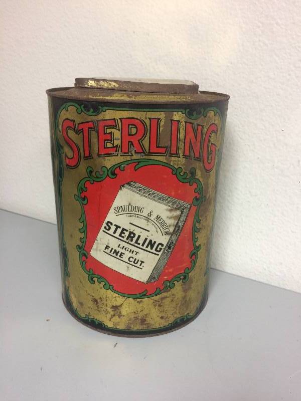 lot 19 image: Vintage Sterling Tobacco Tin