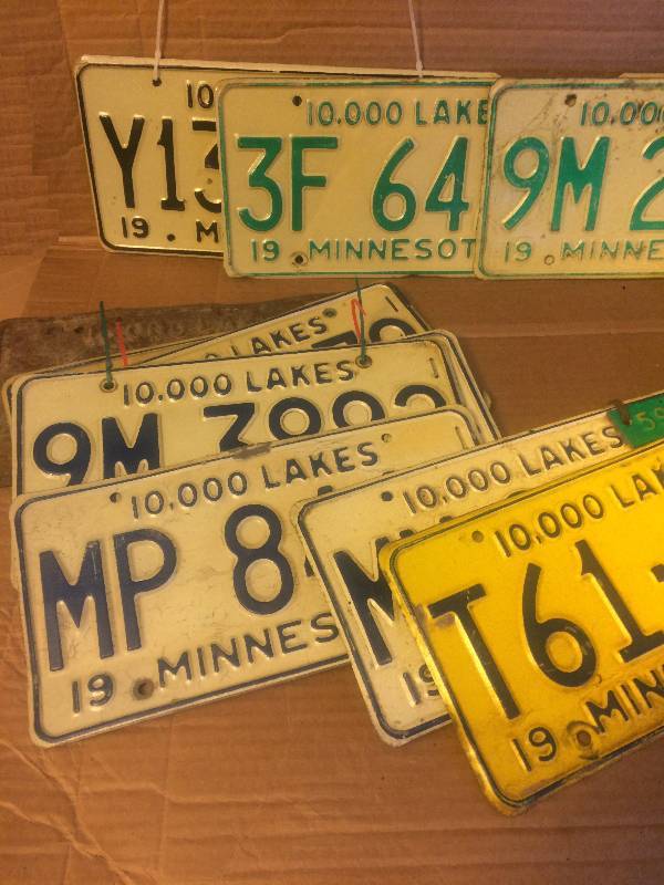 lot 66 image: Minnesota Late 1950s License Plates