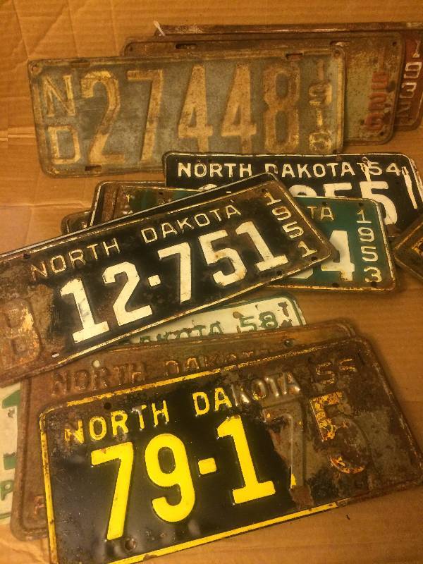 lot 72 image: Vintage North Dakota License Plates