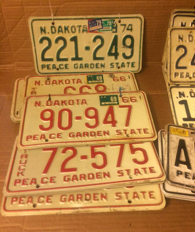 lot 73 image: Vintage North Dakota License Plates