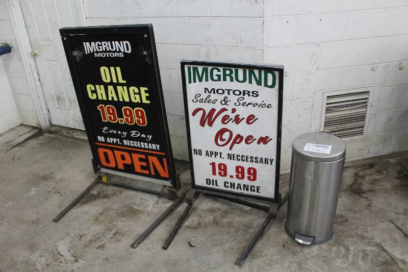 Lot of (3) Includes 2) Commercial Automotive Standing Signs