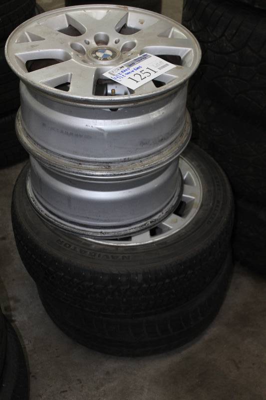 Lot of (4) Includes 2) 5-Bolt BMW Wheels w Kelly NAR P20555R16 Tires AND 2) Wheels, no tire