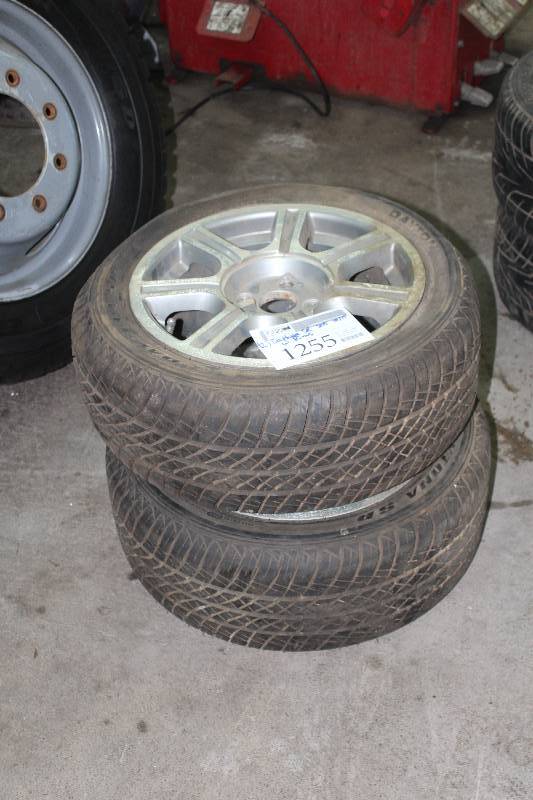 Lot of (2) 4-Bolt Aftermarket Wheels w Daytona SK P20550R15 Tires