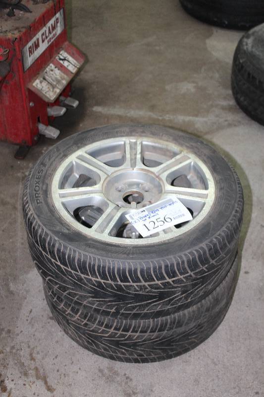 Lot of (2) 4-Bolt Aftermarket Wheels w Toyo Proxes P20550R15 Tires