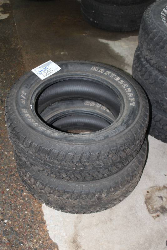 Lot of (2) Mastercraft AT P23565R17 Tires w Raised Outlined White Lettering