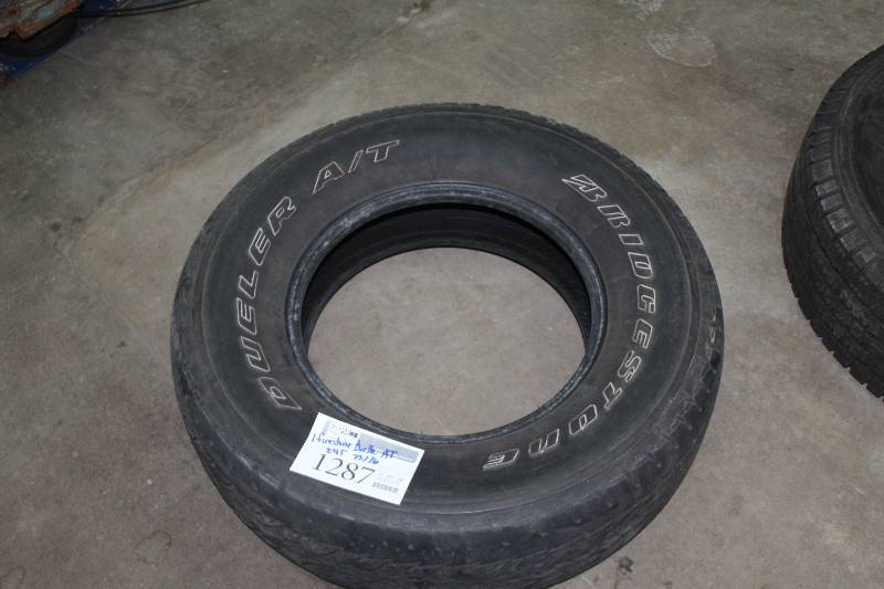 Lot of (1) Firestone Dueler AT P24575R16 Tire w Raised Outlined White Lettering