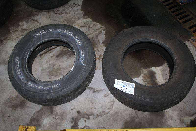 Lot of (2) Various Brands P22575R16 Tires w Raised Outlined White Lettering