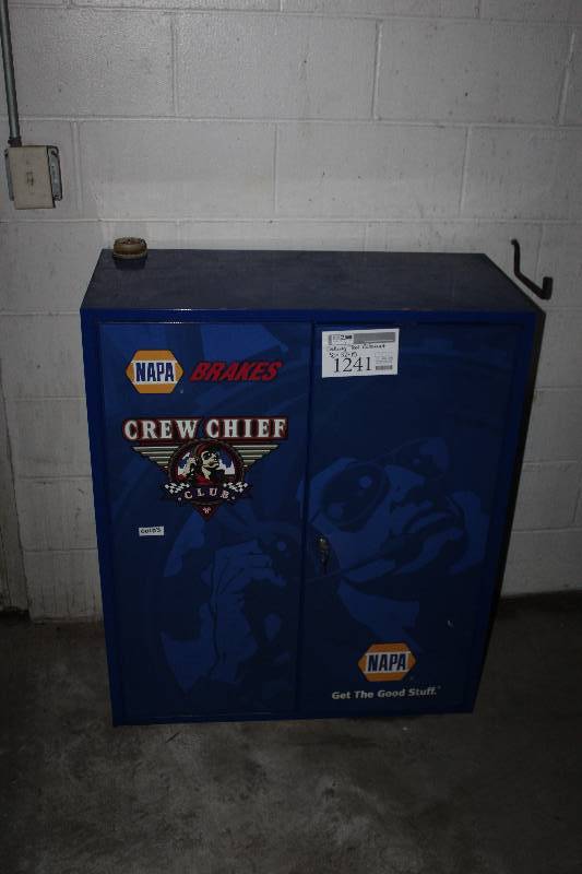Metal 2-Door 4-Shelf Locking Tool Cabinet w Key