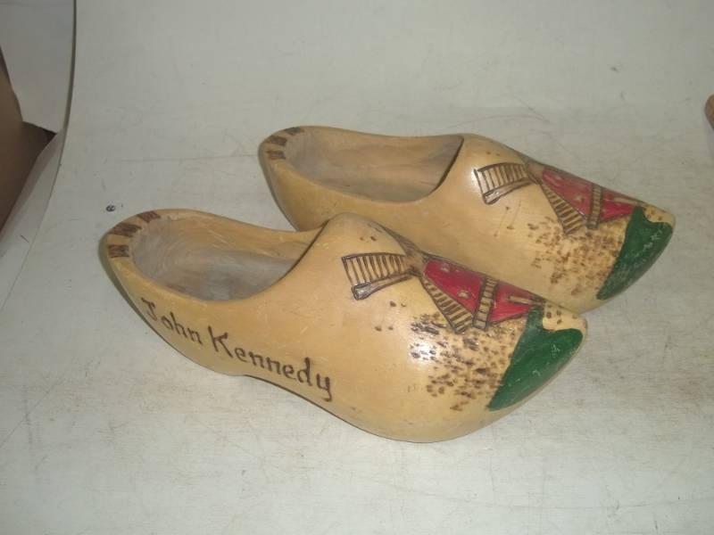 lot 61 image: Wood John Kennedy shoes made in Holland