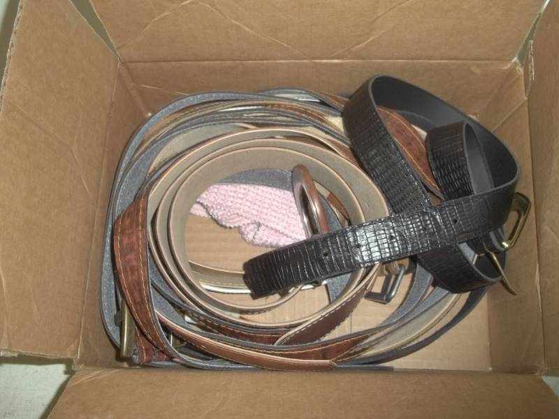 lot 133 image: Box of leather belts