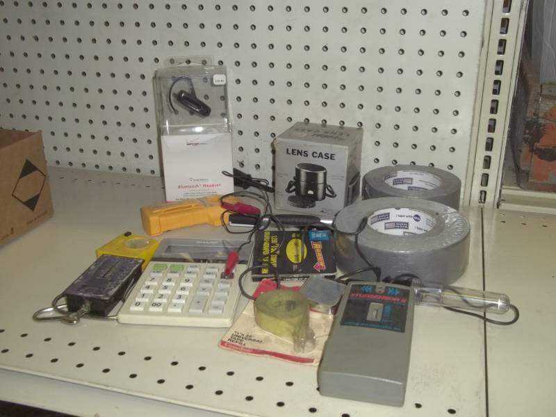 lot 231 image: Duct tape, stud sensor, circuit tester, etc