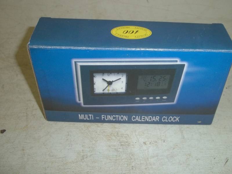 lot 262 image: Multi Function Calendar Clock