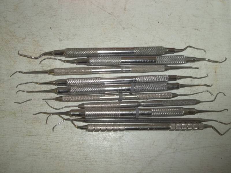 lot 355 image: 10 Silver dental picks