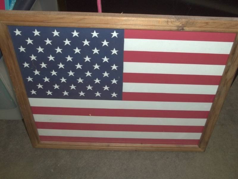 lot 382 image: Framed American Flag